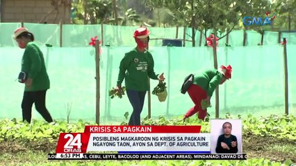 Posibleng magkaroon ng krisis sa pagkain ngayong taon, ayon sa Dept. of Agriculture | 24 Oras