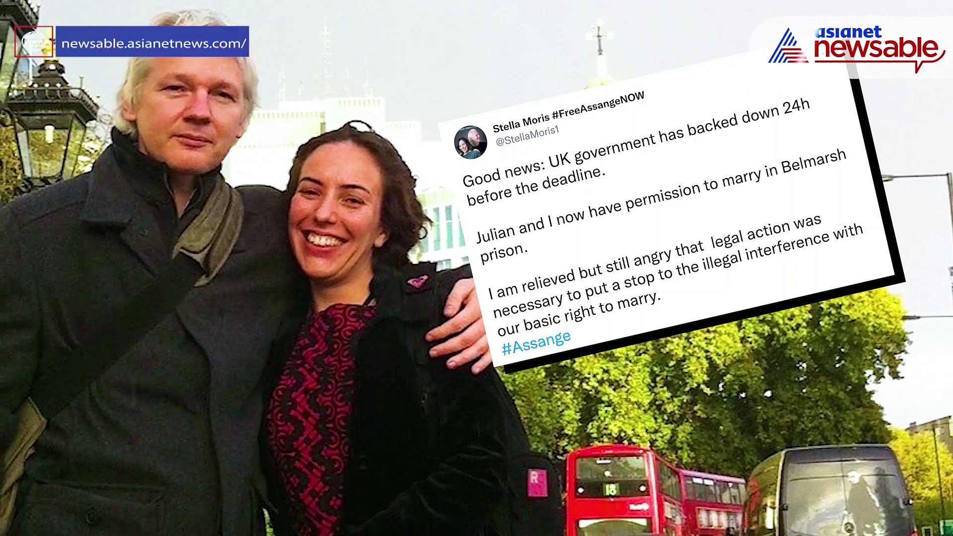 Julian Assange allowed to marry partner Stella Moris in UK prison
