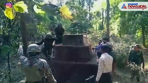 Naxal memorial demolished by forces in the jungles of Chhattisgarh