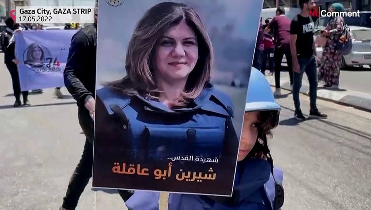 Gaza: trauerkundgebung für getötete reporterin schirin abu akle