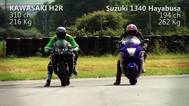 KAWASAKI H2R vs SUZUKI Hayabusa 1340