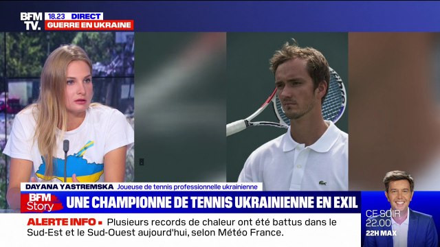 Dayana Yastremska, joueuse de tennis ukrainienne: On attend que les sportifs russes réagissent, et se désolidarisent publiquement