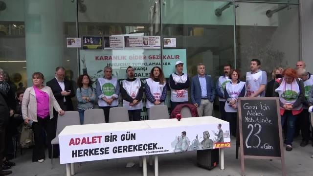 TMMOB'nun Gezi Davası Mahkumiyetlerine Karşı Adalet Nöbeti 23. Gününde. İstanbul Barosu Başkanı Durakoğlu: Sinmeyeceğiz, Susmayacağız