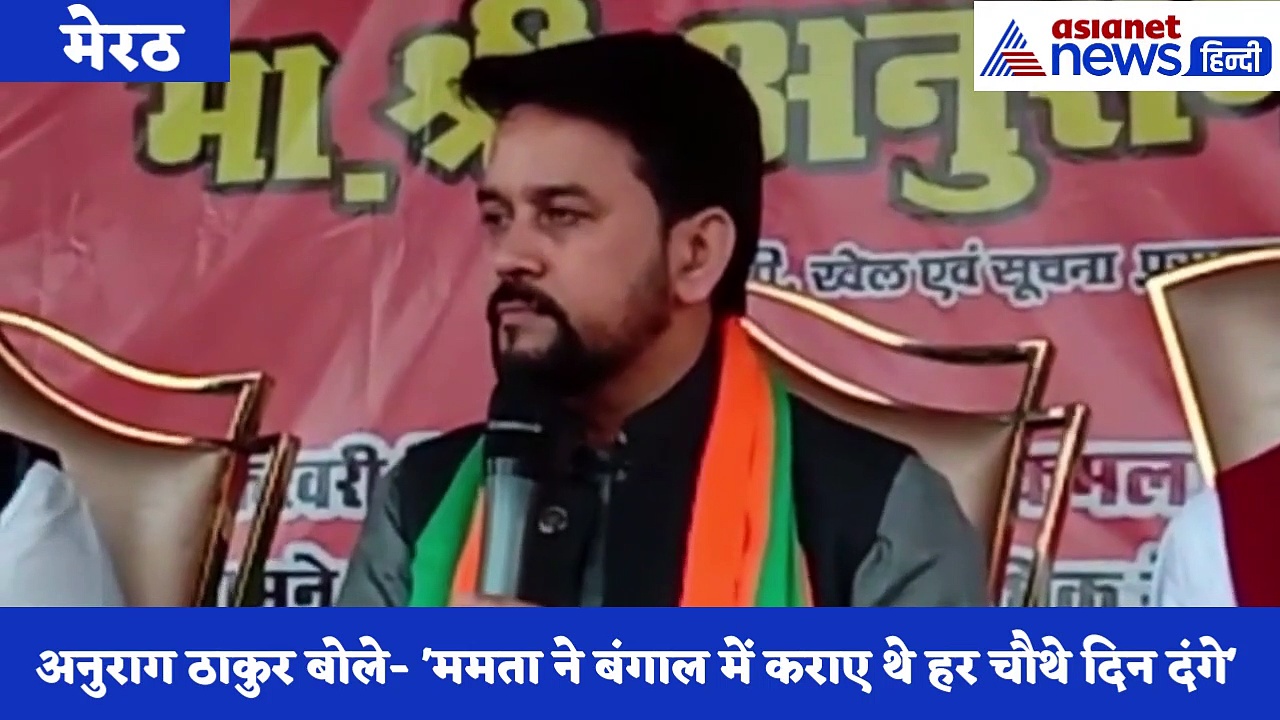 केंद्रीय मंत्री अनुराग ठाकुर ने ममता बनर्जी पर साधा निशाना,  बोले- ममता ने बंगाल में कराए थे हर चौथे दिन दंगे