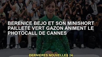 Bérénice Bejo et son mini short à sequins vert gazon animent le Festival Photo de Cannes