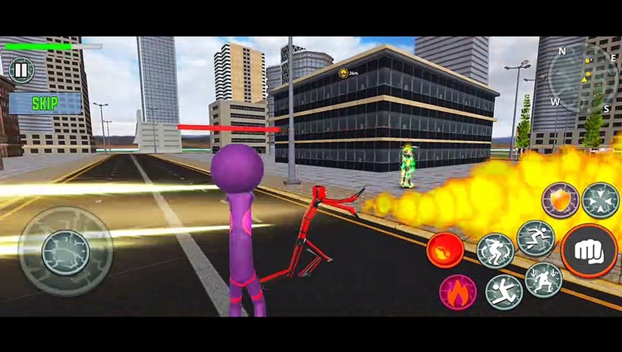 New Spider Stickman Rope Hero Miami City Rescue Gangster Fighting Battle Mission Android Gameplay