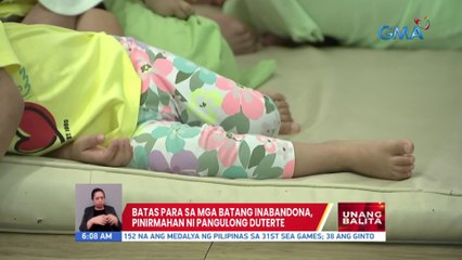 Batas para sa mga batang inabandona, pinirmahan ni Pangulong Duterte | UB