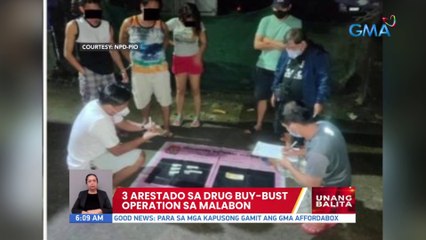 3 arestado sa drug buy-bust operation sa Malabon | UB