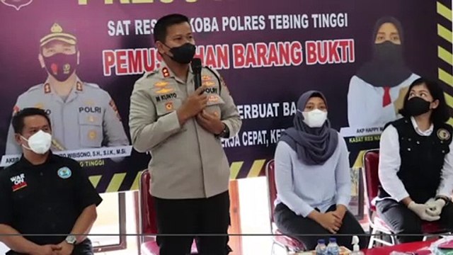 Kapolres Pimpin Pemusnahan Barang Bukti Narkotika di Aula Sat Narkoba Polres Tebing Tinggi
