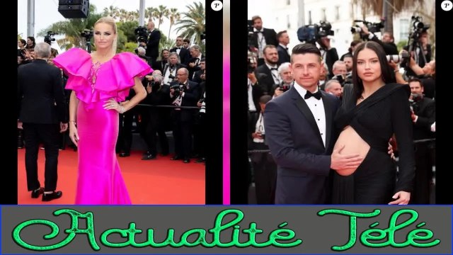 Cannes 2022 : Adriana Karembeu en robe flashy, une future maman (ventre à l'air) fait sensation.