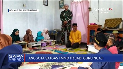 Anggota Satgas TMMD 113 Jadi Guru Mengaji