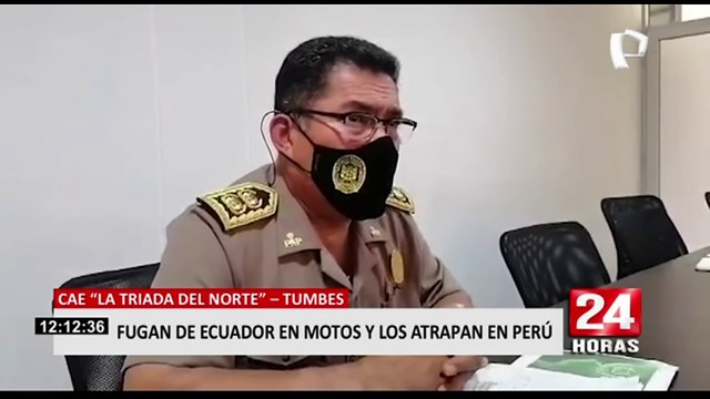 Tumbes: delincuentes fugan de Ecuador en moto y son atrapados en Perú