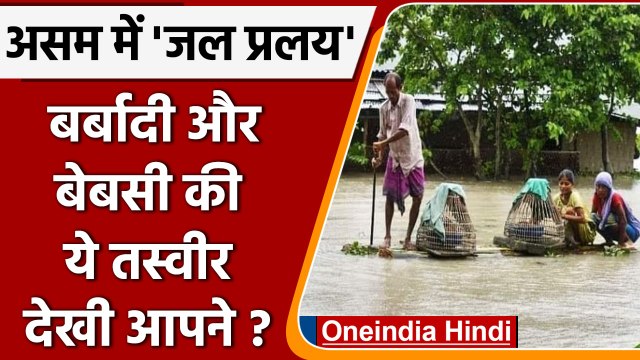 Assam Floods: 27 जिलों में Flood का असर...9 की गई जान, तबाही की ये तस्वीर | वनइंडिया हिंदी