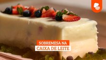 Sobremesa na caixa de leite