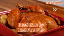 Frango assado com gremolata de batatas