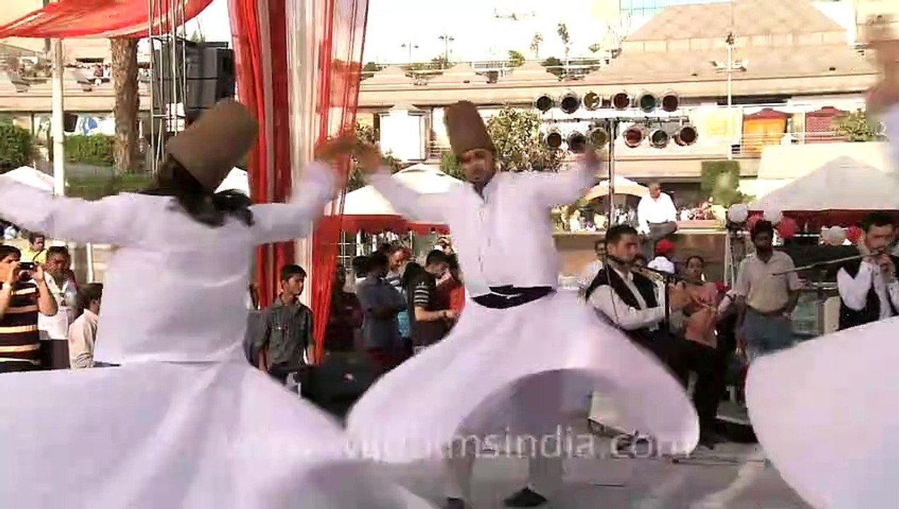 Turkish Semazen perform at Turkish Fest in India