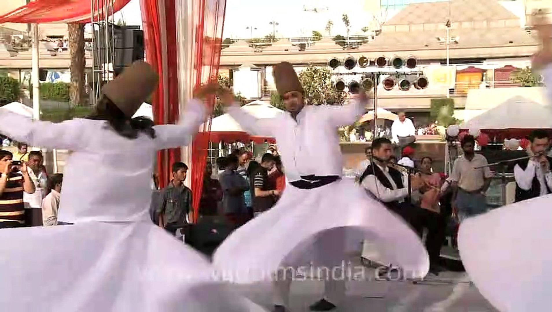 ⁣Turkish Semazen perform at Turkish Fest in India