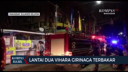 Lantai Dua Vihara Girinaga Terbakar Api Berasal Dari Lilin