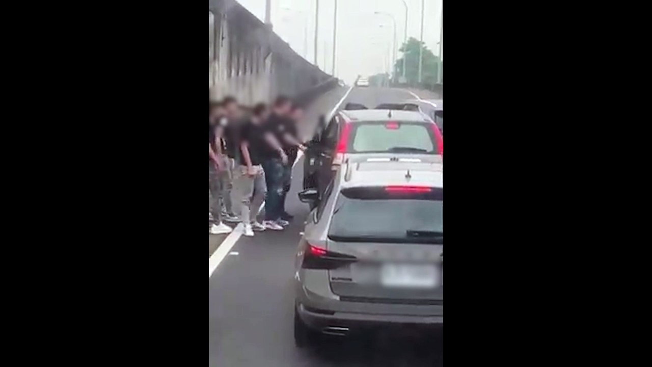 「黑衣人」交流道攔休旅車 拍攝駕駛嗨喊：現場LIVE欸唷