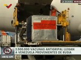 Venezuela recibe lote de 2.5 millones de vacunas antigripales provenientes de Rusia