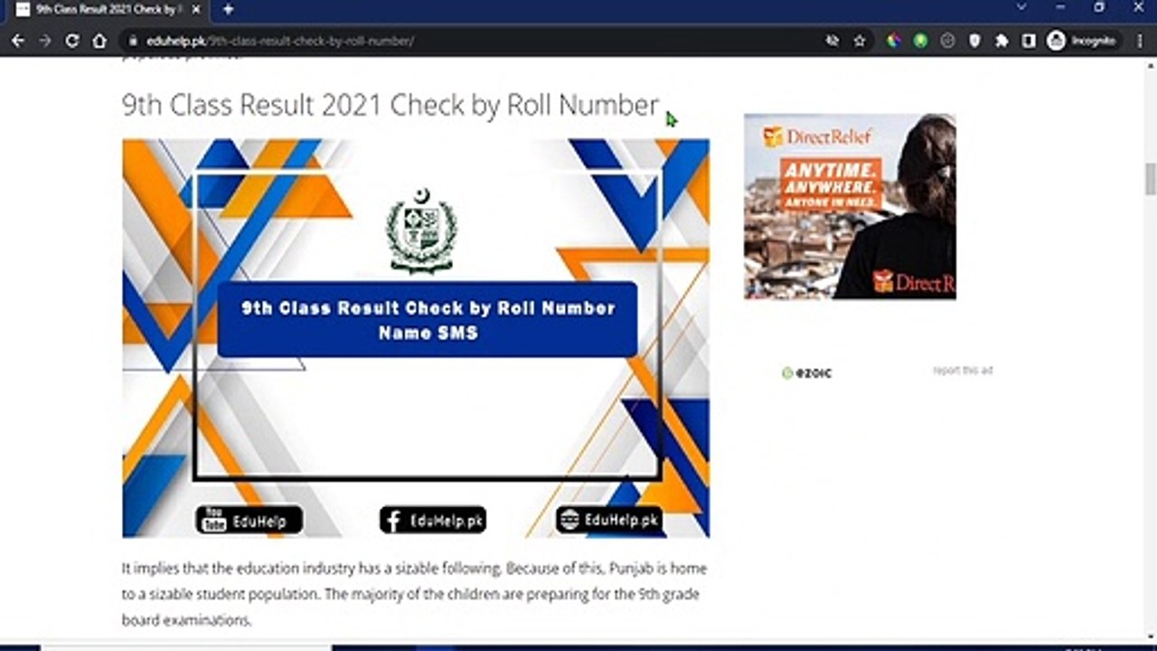 9th class result 2021 check by roll number all boards