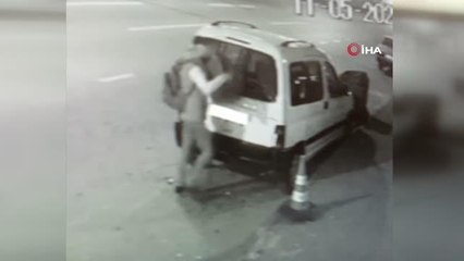 Araçların bagajından içeri girip böyle hırsızlık yaptı