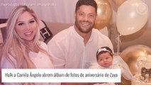 Hulk e Camila Ângelo abrem álbum de fotos do aniversário de um mês da filha, Zaya. Veja as fotos!