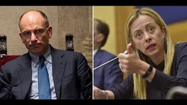 Giorgia Meloni ed Enrico Letta in coro M@i insieme