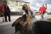 Sahipsiz köpekleri besleyen hayvansever kadına yönelik şiddet protesto edildi