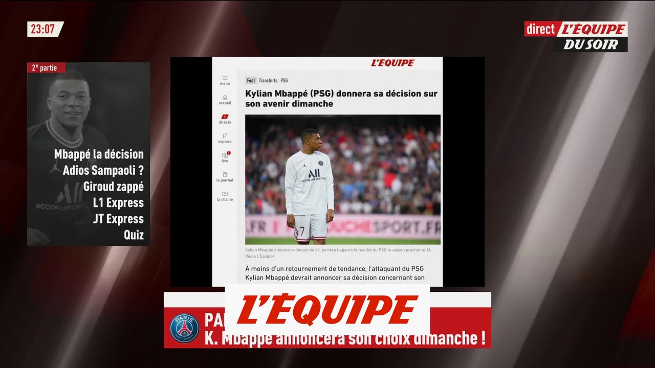 Kylian Mbappé (PSG) donnera sa décision sur son avenir dimanche - Foot - PSG