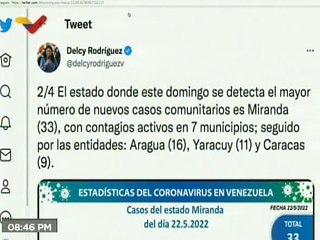 COVID-19 | Venezuela registró 75 casos comunitarios, 2 importados y 516.506 pacientes recuperados