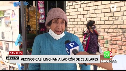 San Luis: Vecinos golpean y desnudan a delincuente por robar celulares