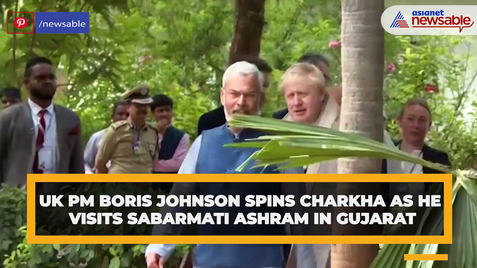 Watch: UK PM Boris Johnson spins charkha during his visit to Sabarmati Ashram in Gujarat