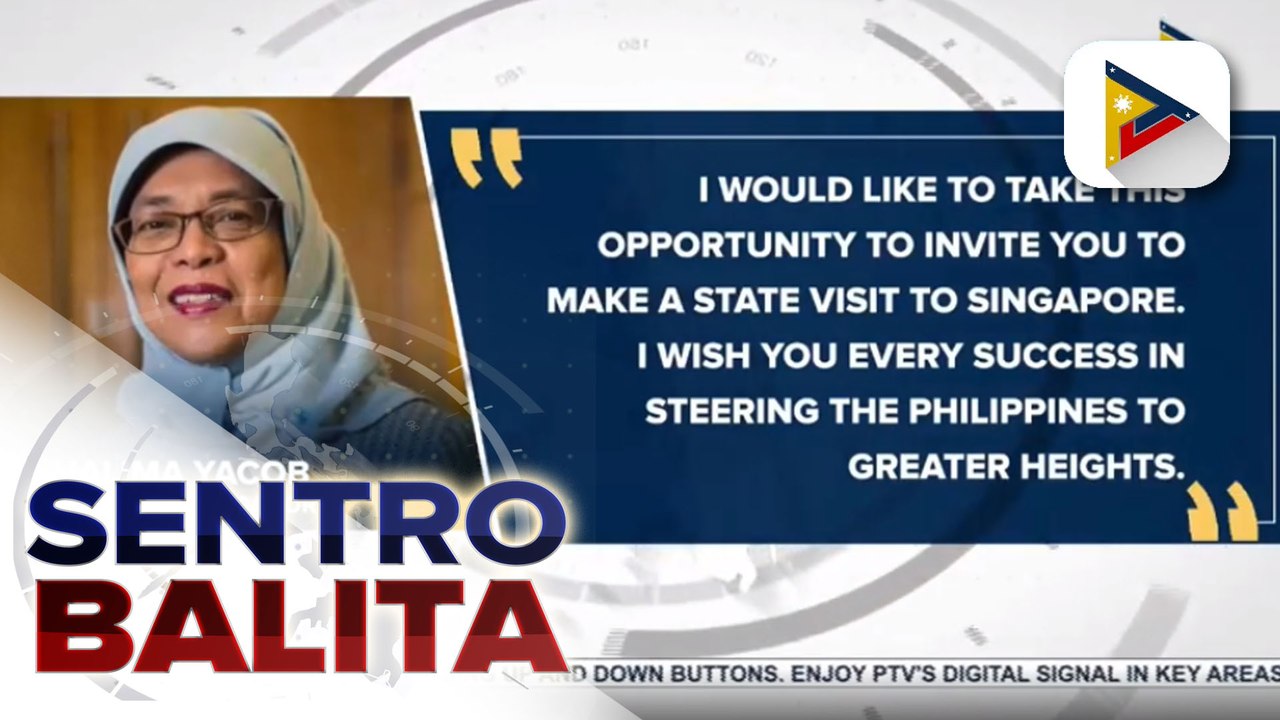 Singapore Pres. Halima Yacob, inimbitahan si presumptive Pres. Marcos Jr. sa isang state visit; Singapore PM Lee Hsien Loong, nagpaabot din ng pagbati kay Marcos Jr.