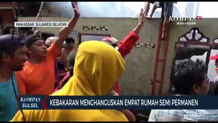 Kebakaran Menghanguskan Empat Rumah Semi Permanen