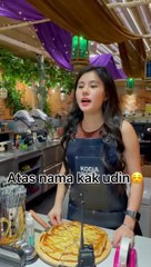 beautiful restaurant waitress in Indonesia