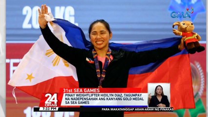 Hidilyn Diaz, tagumpay na nadepensahan ang kanyang gold medal sa SEA Games | 24 Oras