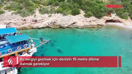Bu sergiyi gezmek için denizin dibine 15 metre dalmak gerekiyor