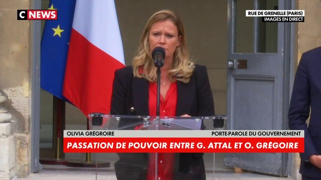 Passation de pouvoir : Les premiers mots d’Olivia Grégoire, porte-parole du nouveau gouvernement