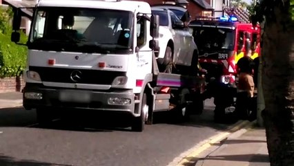Sunderland Road closed off, with emergency crews present
