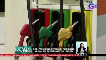 DOE: Presyo ng petrolyo, posibleng gumalaw sa susunod na linggo | SONA