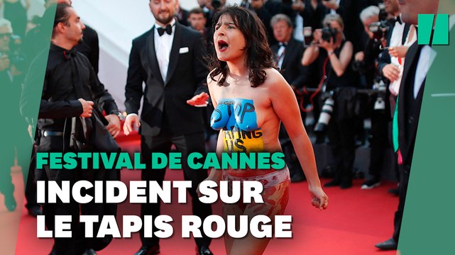 À Cannes, une activiste dénonce les viols russes en Ukraine sur le tapis rouge