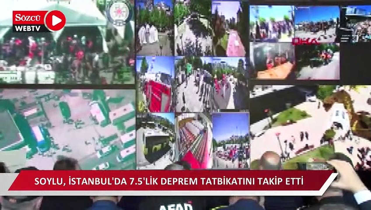 Bakan Soylu İstanbul'da 7.5'lik deprem tatbikatını takip etti