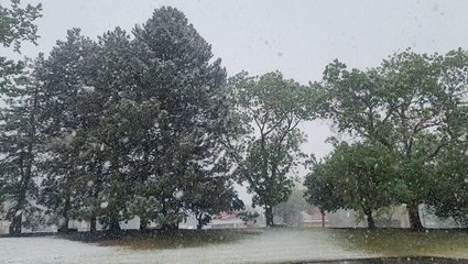 Late-season snow covers Denver