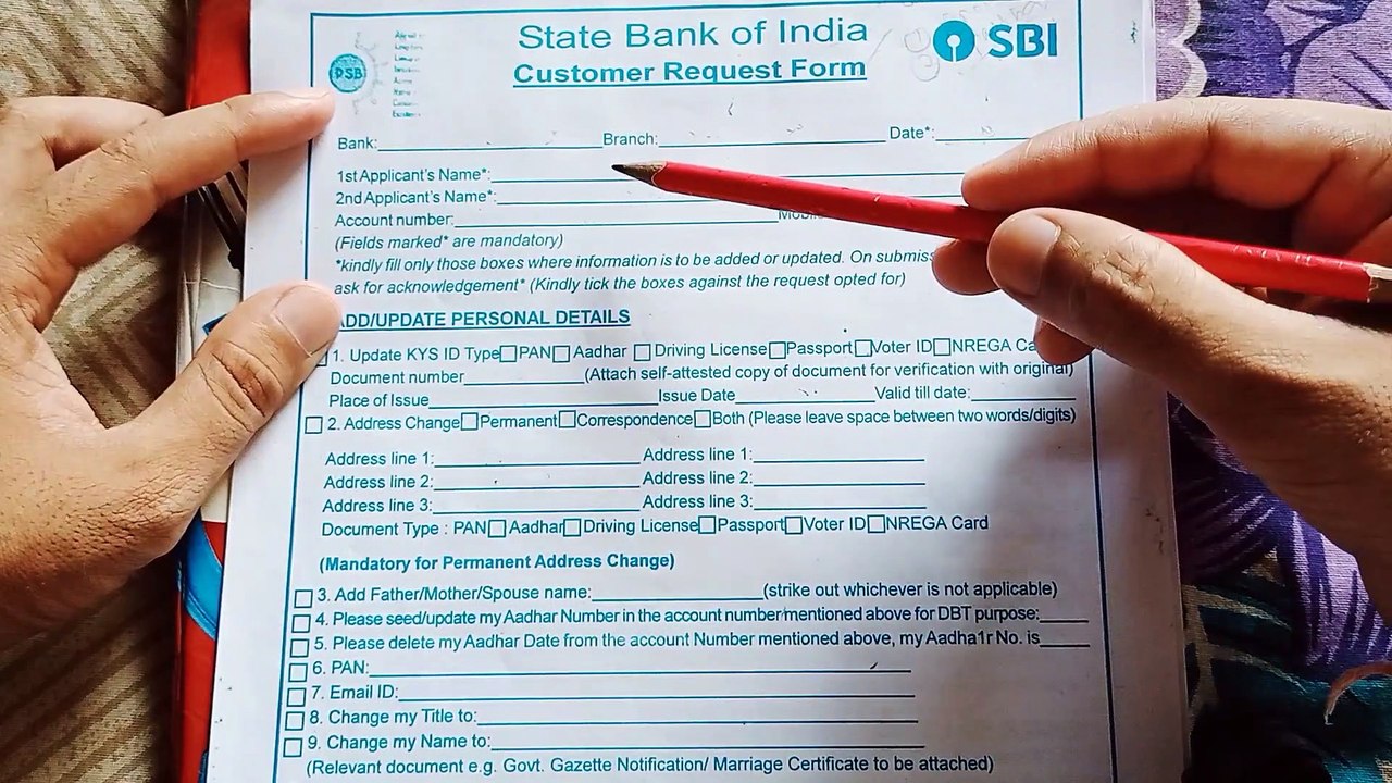 Change SBI Account permanent address adress change sbi account - video ...