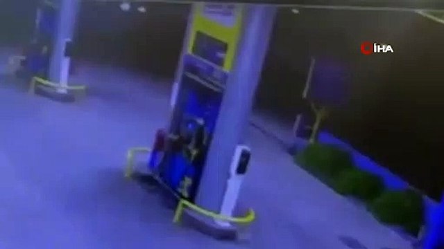 Korku dolu anlar... Kaza yapmamak için benzinliğe daldı