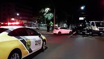 Forte colisão no Centro deixa condutor detido sem habilitação