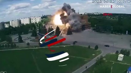Harkov bölgesinde kültür merkezi Rus füzesiyle böyle vuruldu: 7 yaralı