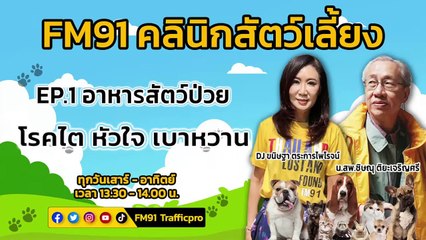 อาหารสัตว์ป่วย โรคไต หัวใจ เบาหวาน EP.1 : FM91 คลินิกสัตว์เลี้ยง : 21 พฤษภาคม 2565
