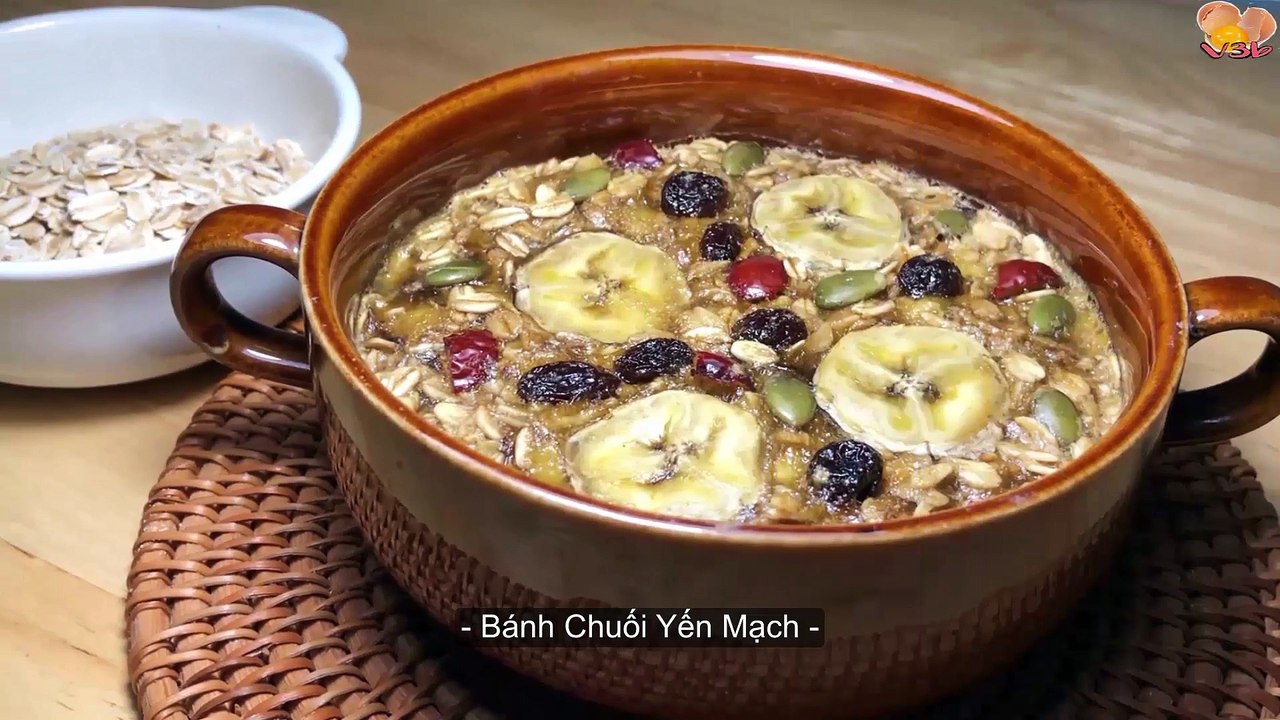 BÁNH CHUỐI YẾN MẠCH Không Bột Nở Công Thức Đơn Giản Dễ Làm